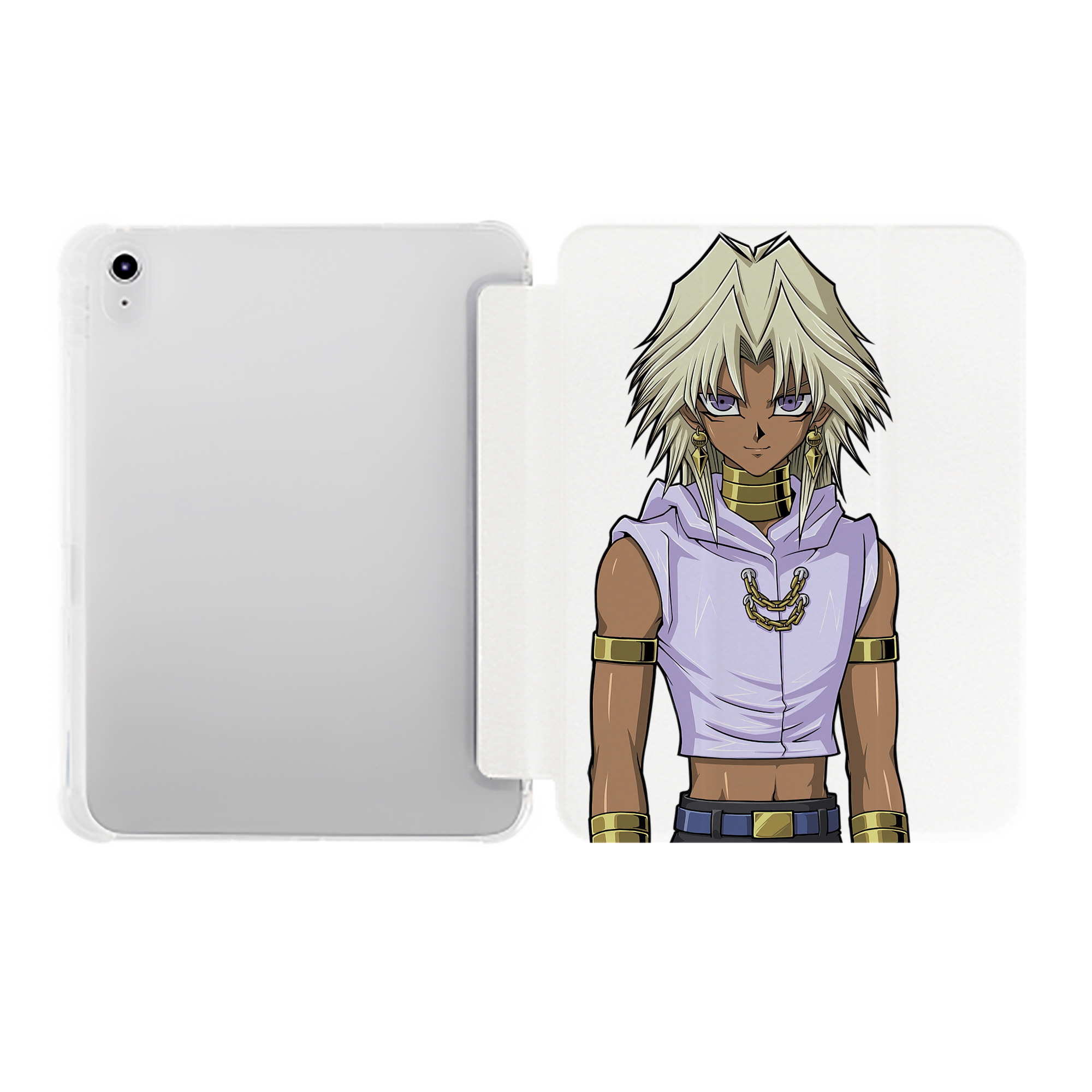 （画像用） 遊☆戯☆王 Yu-Gi-Oh! IPad ケース ペン収納付き 三つ折りスタンド PUレザー×シリコン 対応機種9.5/10.5/10.9インチ